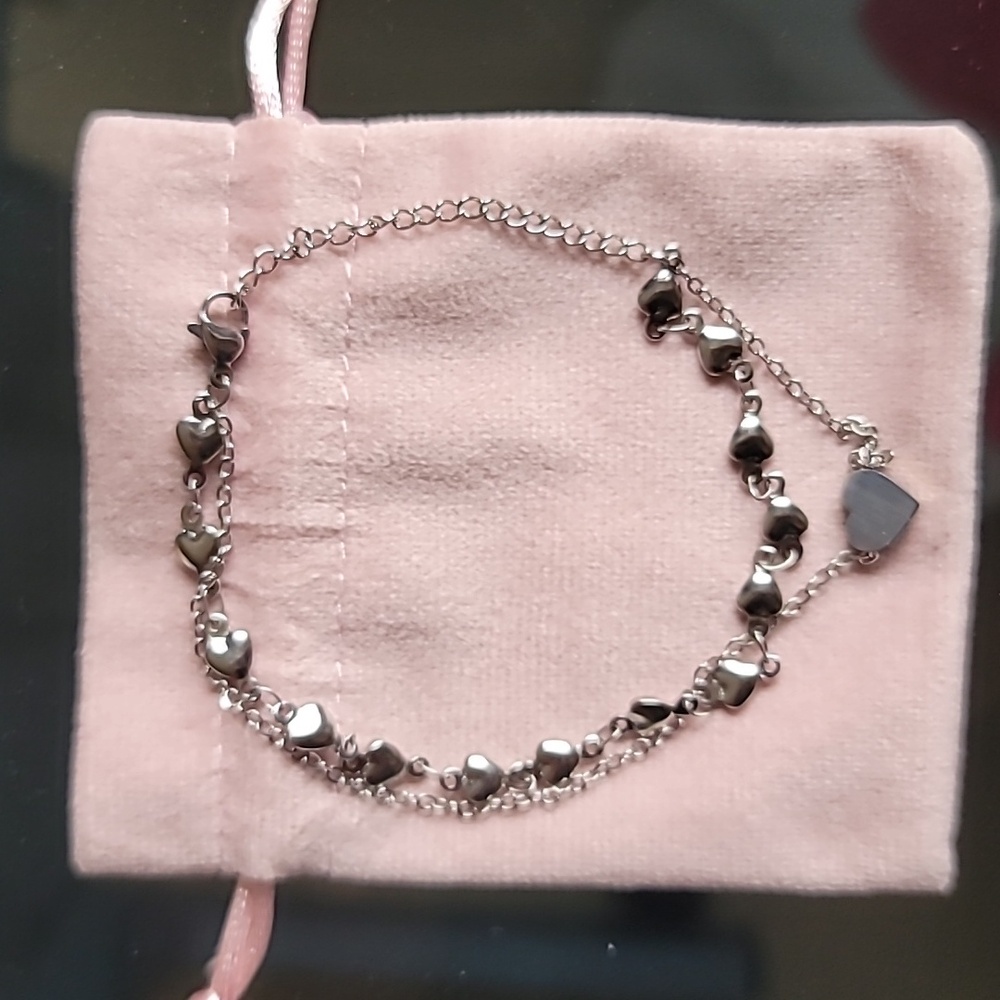 Stainless steel heart bracelet